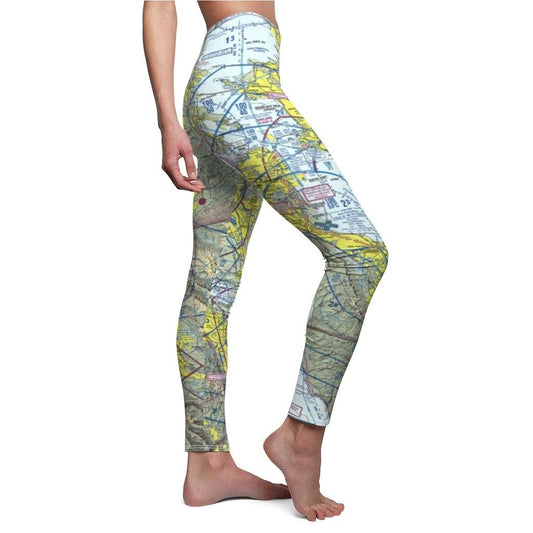 San Francisco SFO OAK SJC Chart | Women's Casual Leggings All Over Prints White M for women in aviation
