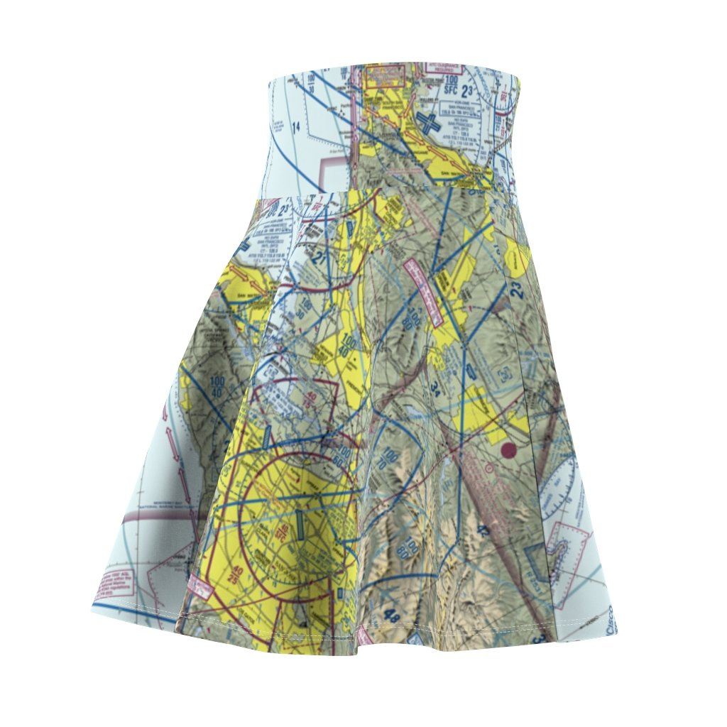 San Francisco Terminal Chart | Women's Skirt All Over Prints for women in aviation
