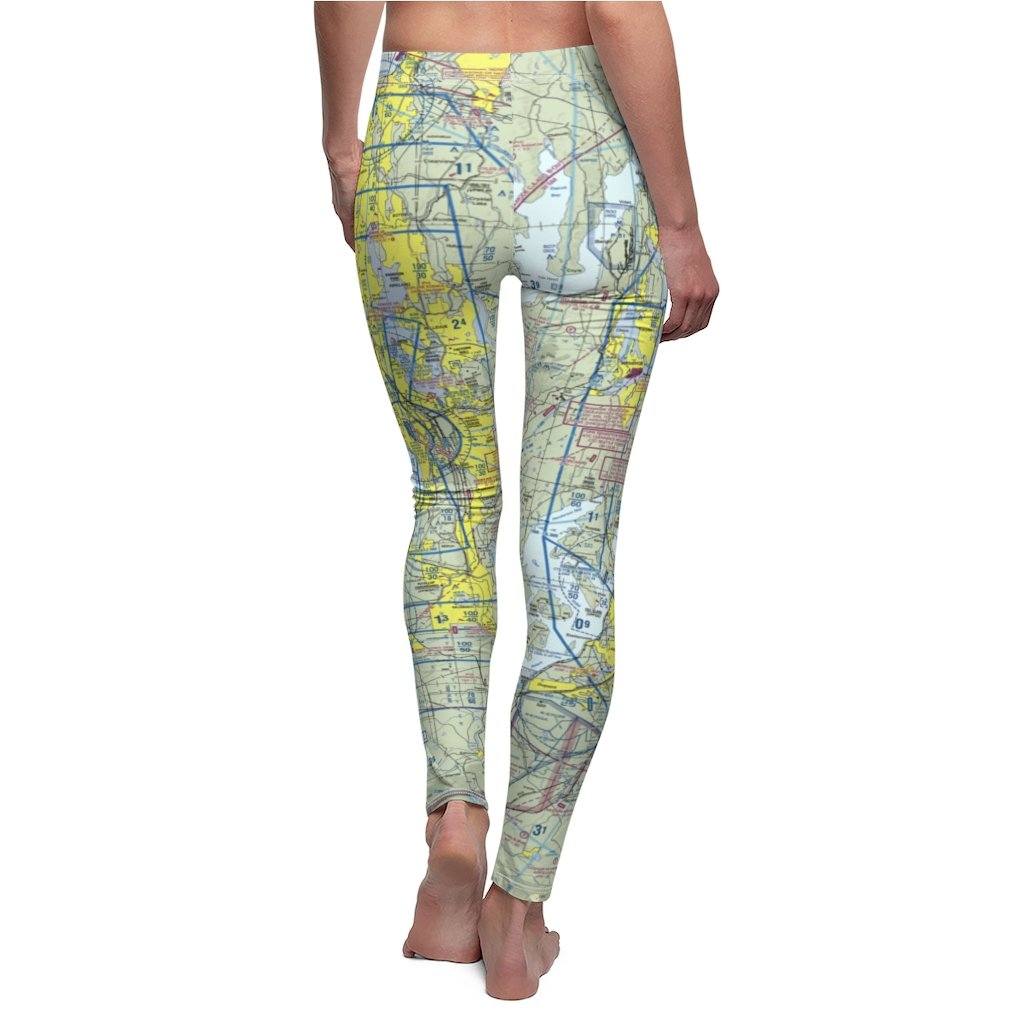 Seattle SEA Chart | Women's Casual Leggings All Over Prints for women in aviation