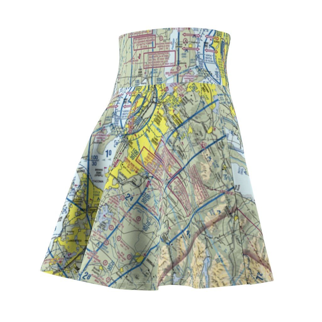 Seattle Terminal Chart | Women's Skirt All Over Prints for women in aviation