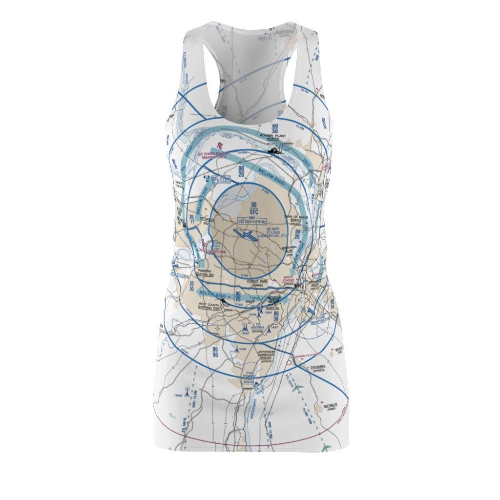 St Louis Women's Flyway Chart Racerback Dress All Over Prints for women in aviation