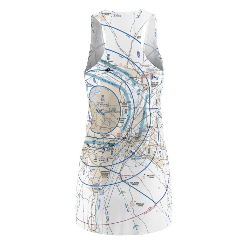 St Louis Women's Flyway Chart Racerback Dress All Over Prints for women in aviation