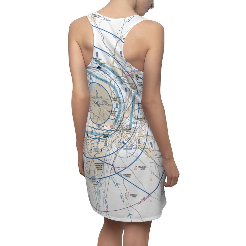 St Louis Women's Flyway Chart Racerback Dress All Over Prints for women in aviation