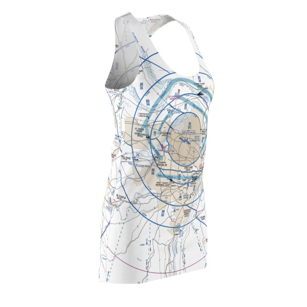 St Louis Women's Flyway Chart Racerback Dress All Over Prints for women in aviation