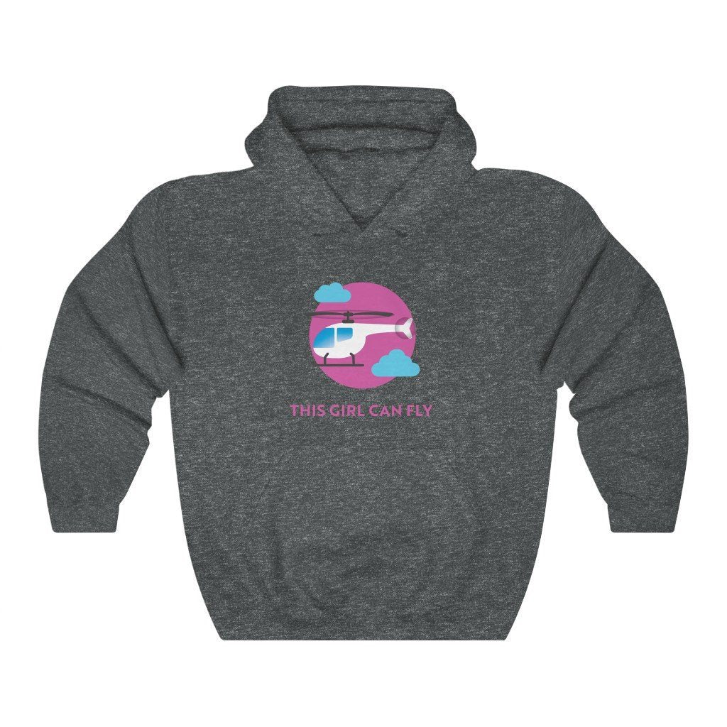 This Girl Can Fly - Helicopter | Private Pilot | 50/50 Unisex Hooded Sweatshirt Hoodie Dark Heather S for women in aviation