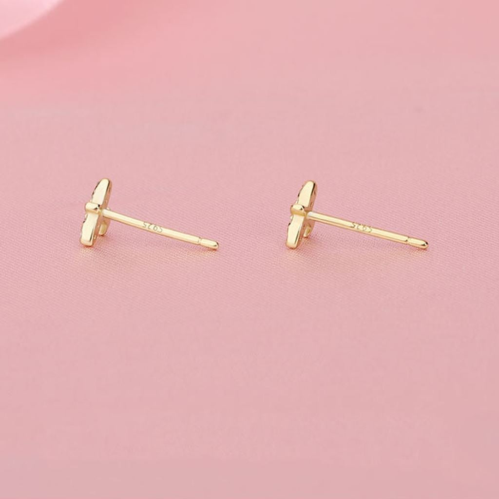 Tiny Airplane Stud Earrings | Gold or Silver with CZs Earrings for women in aviation