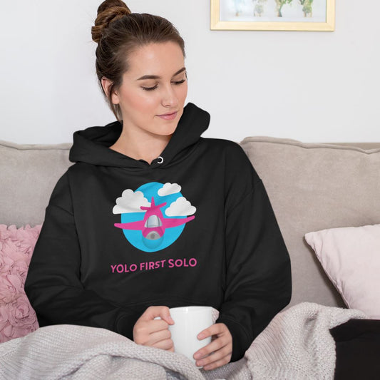 Yolo First Solo - Airplane | Student Pilot Gift | 50/50 Unisex Hooded Sweatshirt Hoodie for women in aviation