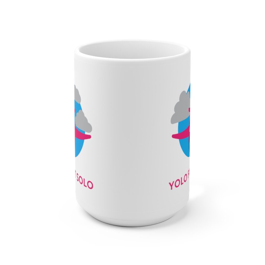 Yolo First Solo - Airplane | Student Pilot Gift | Ceramic Mug 15oz Mug for women in aviation