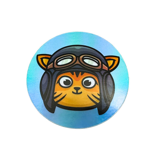 Cat Pilot Sticker