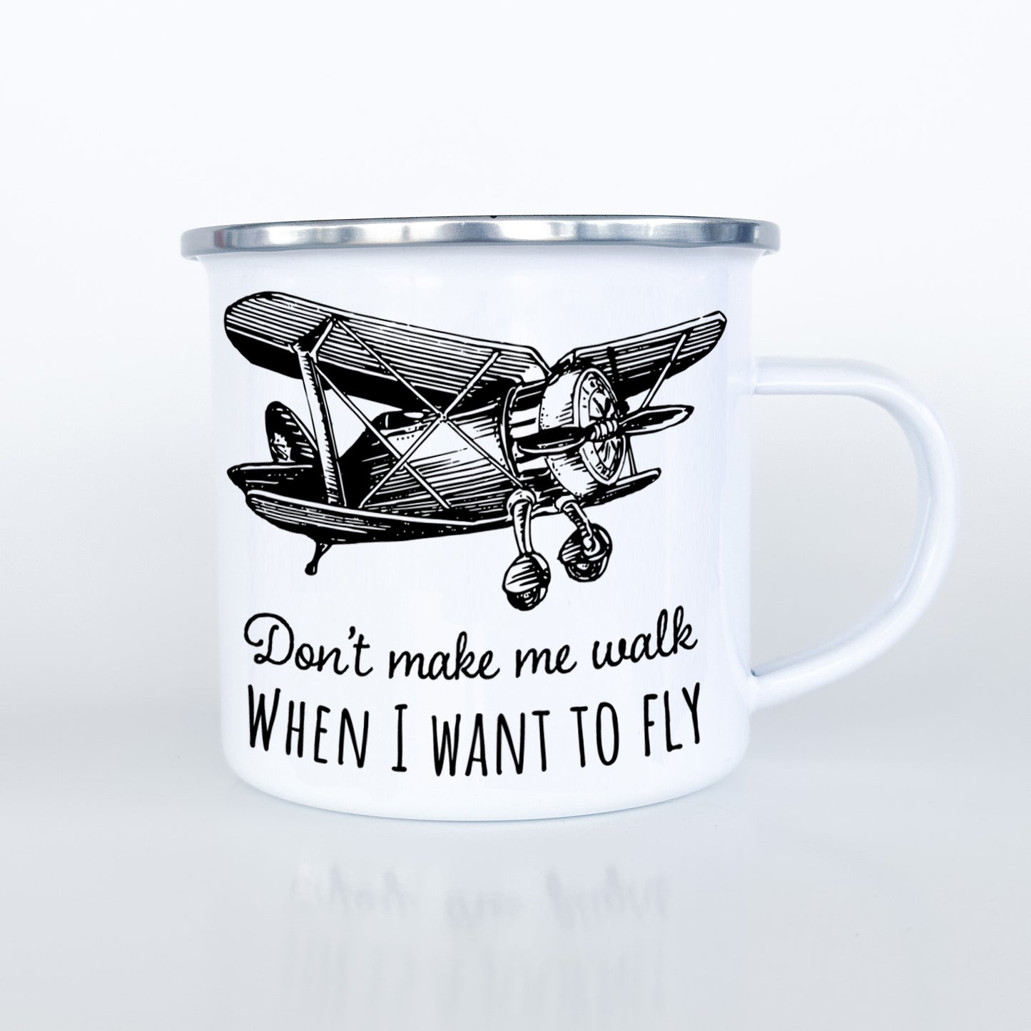 Vintage Plane Enamel Mugs - Set of Four