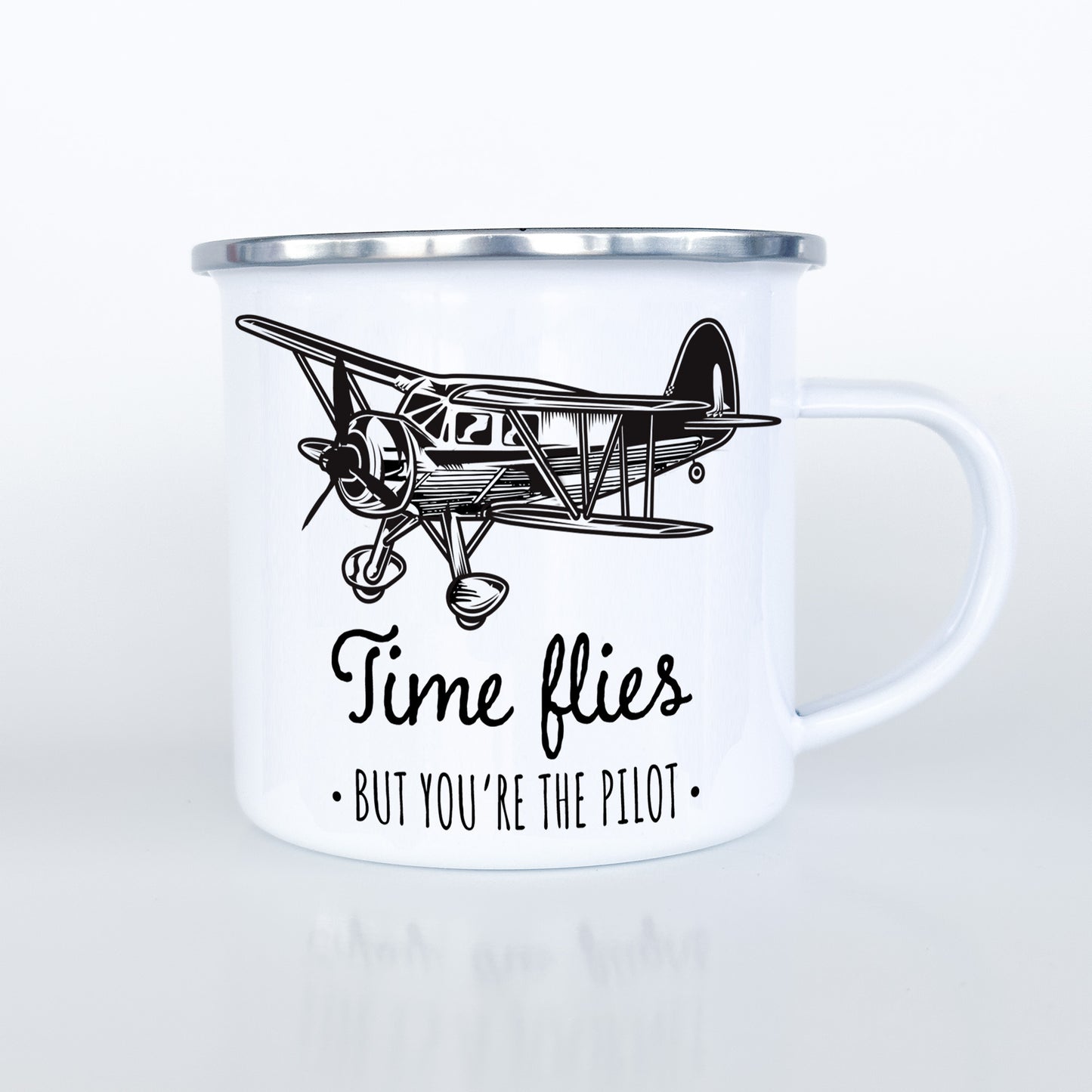 Vintage Plane Enamel Mugs - Set of Four
