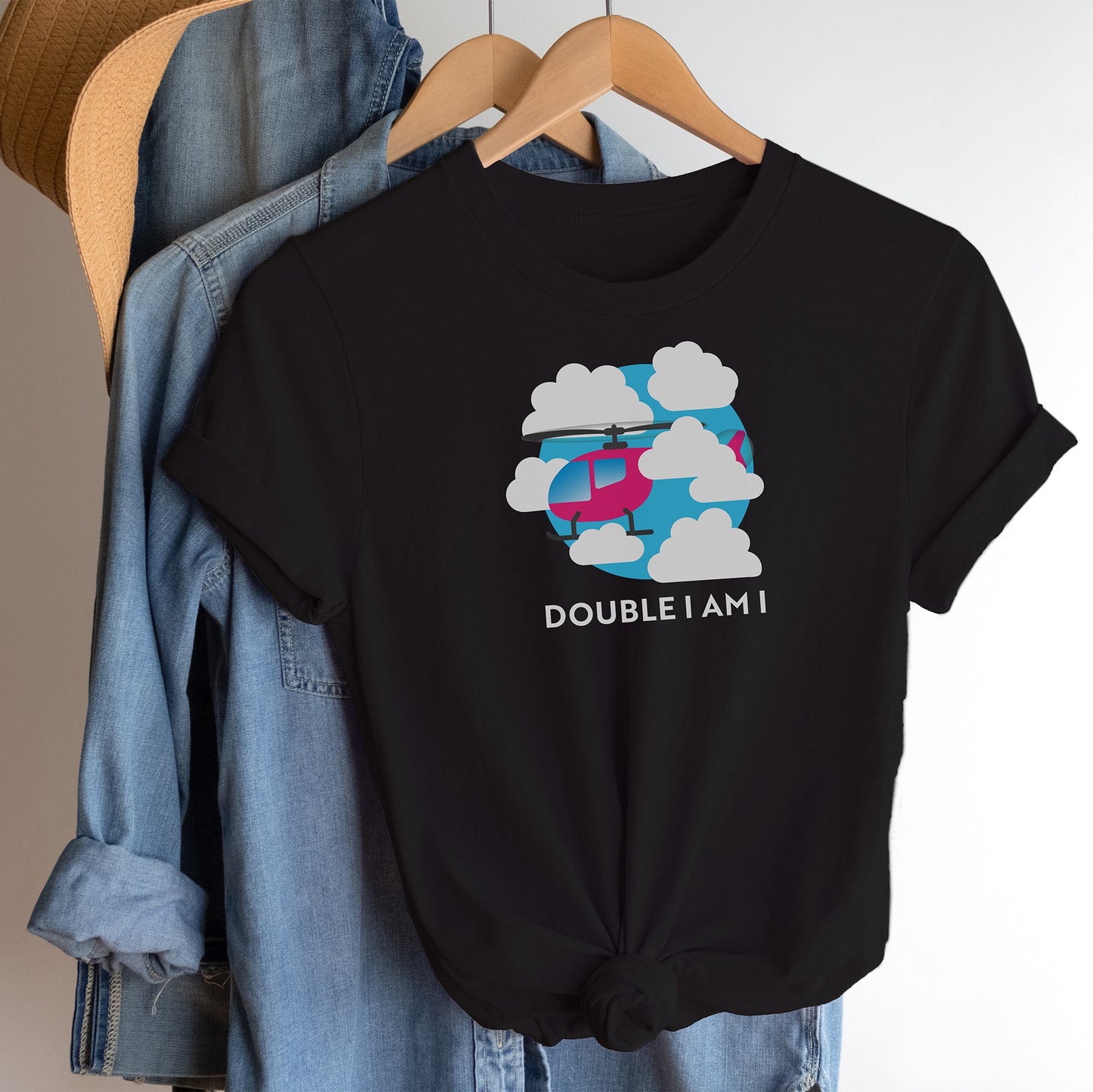 Double I Am I Airplane or Helicopter T-shirt
