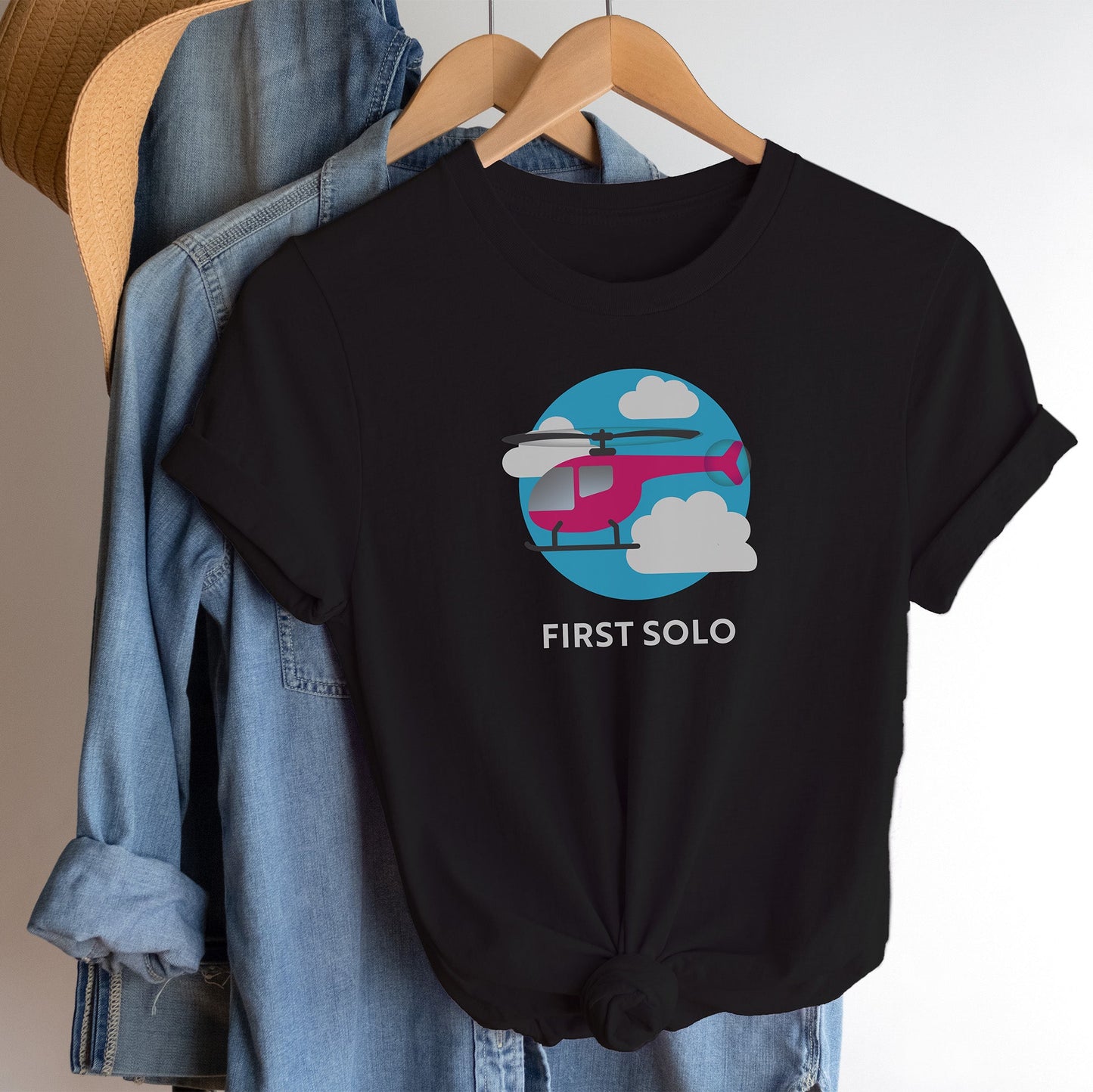 First Solo Airplane or Helicopter T-shirt