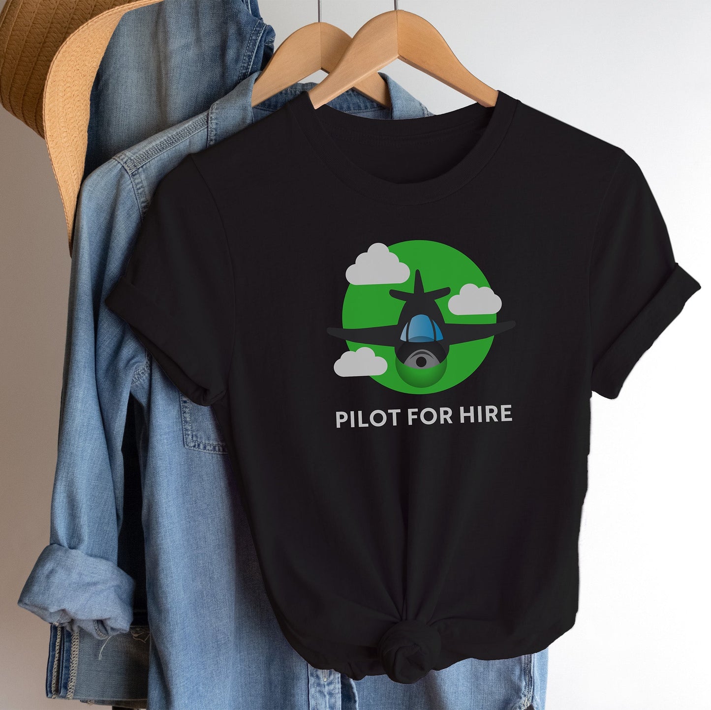 Pilot for Hire Airplane or Helicopter T-shirt