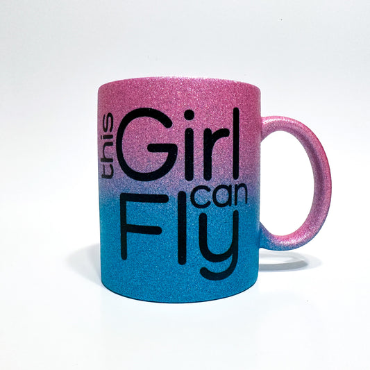 This Girl Can Fly Glitter Mug