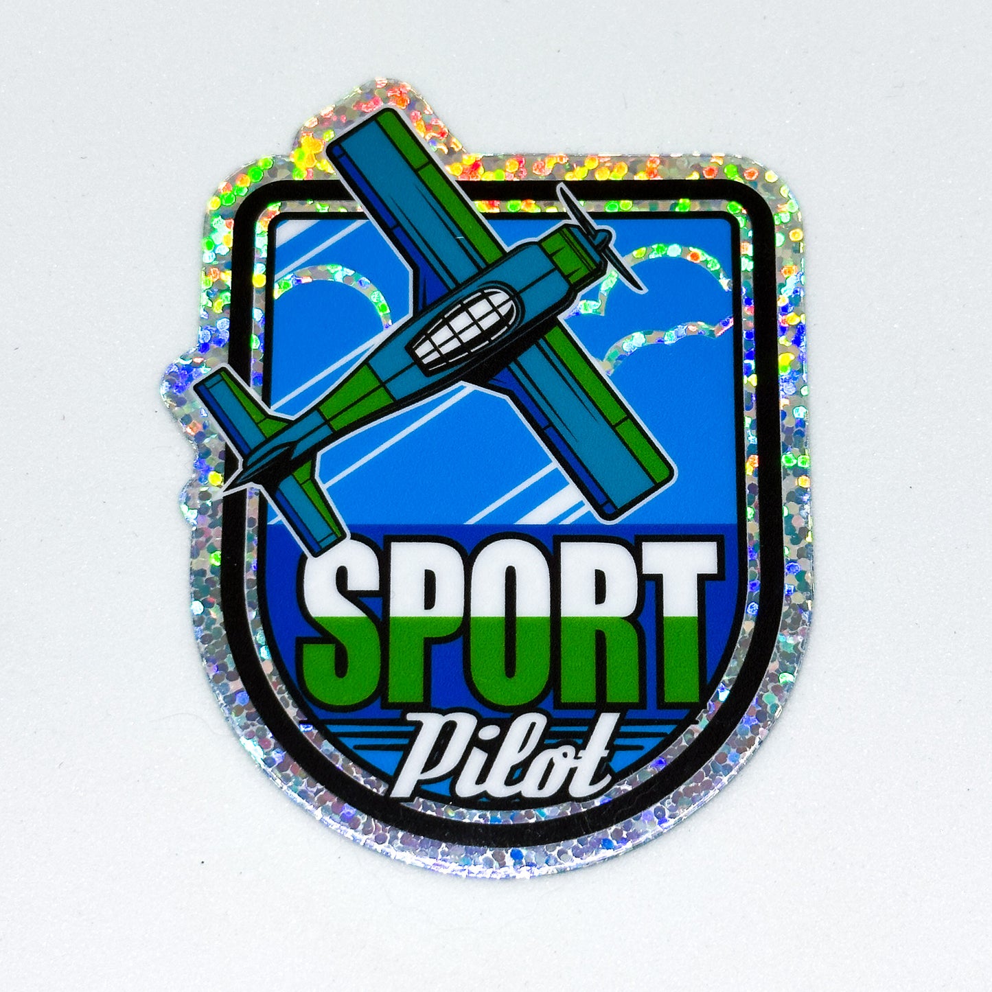 Sport Pilot Glitter Sticker