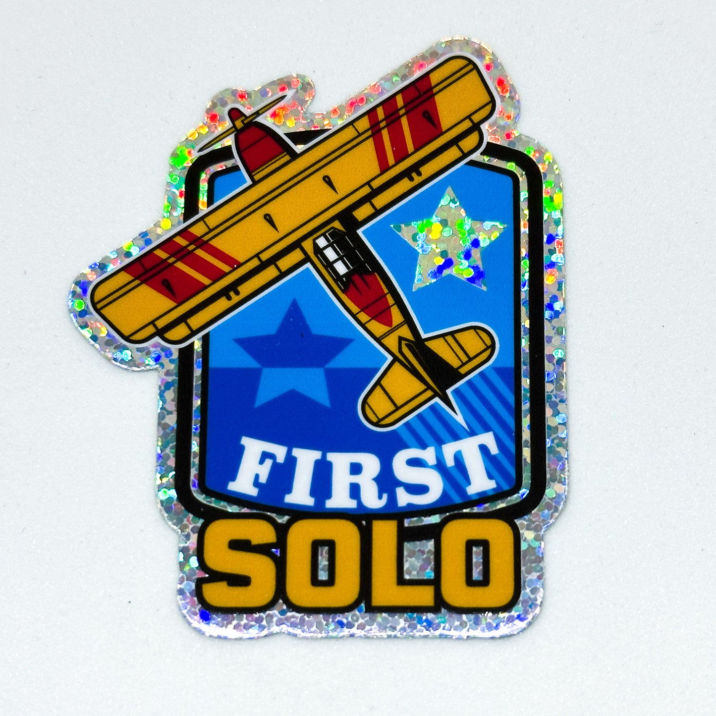First Solo Glitter Sticker