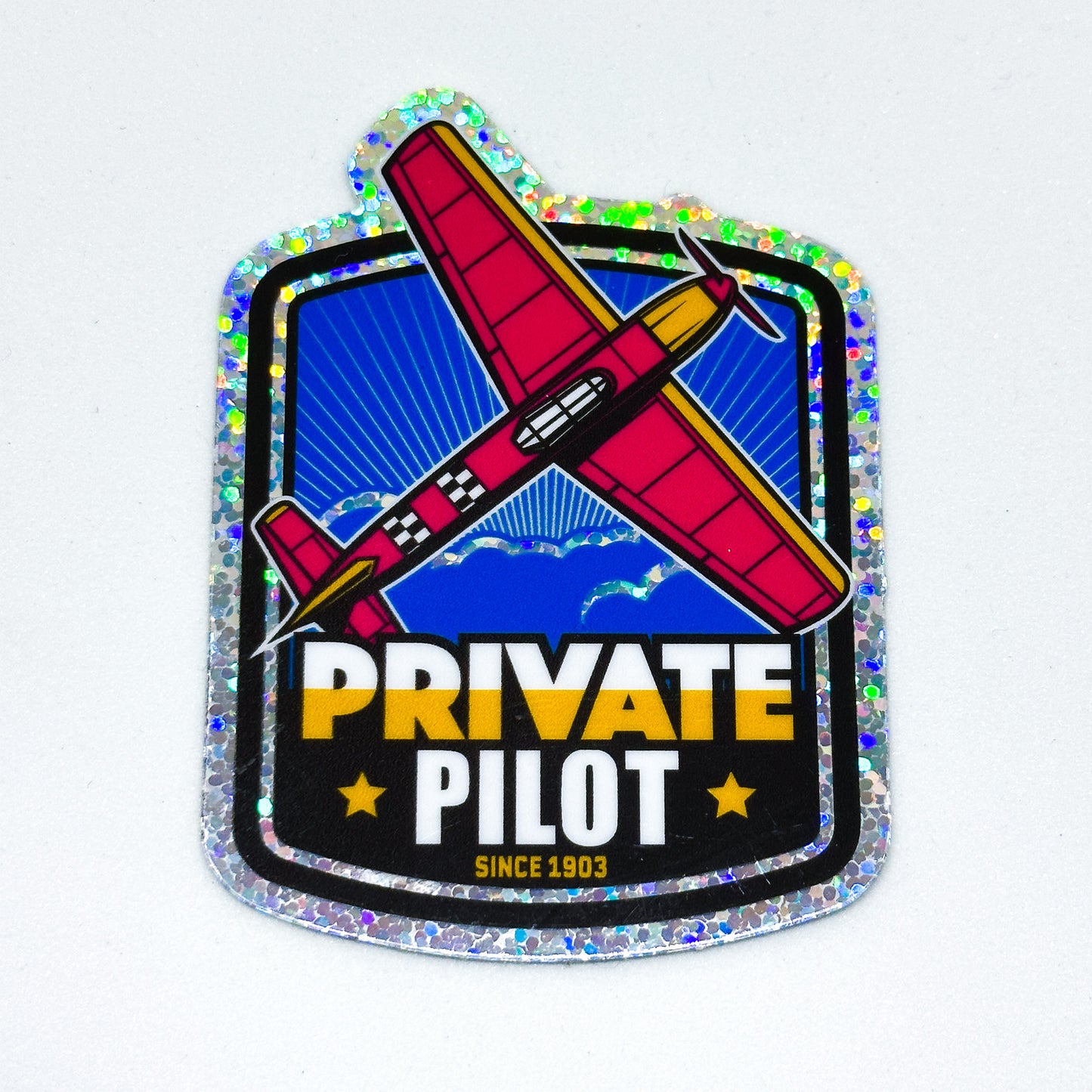 Private Pilot Glitter Sticker