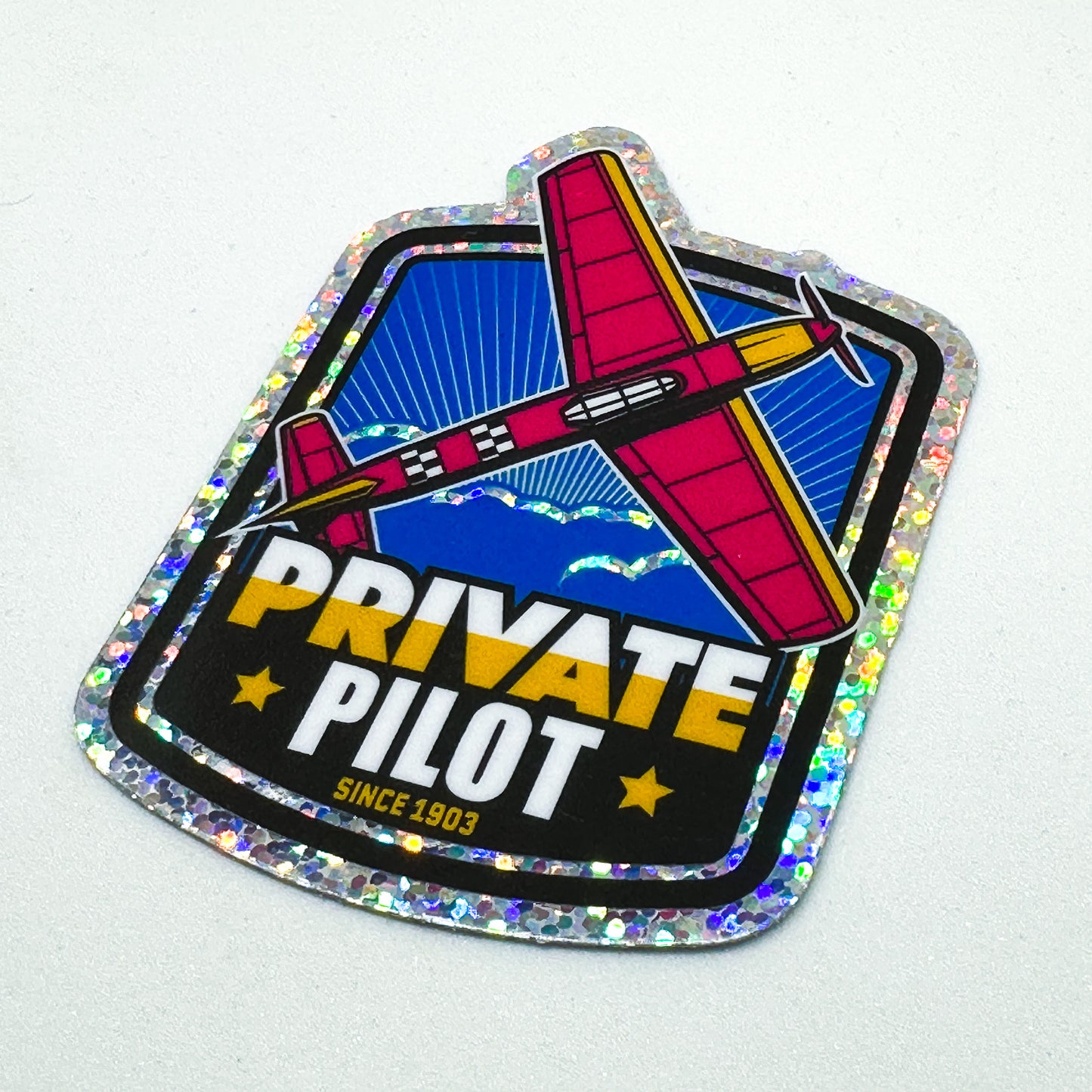 Private Pilot Glitter Sticker