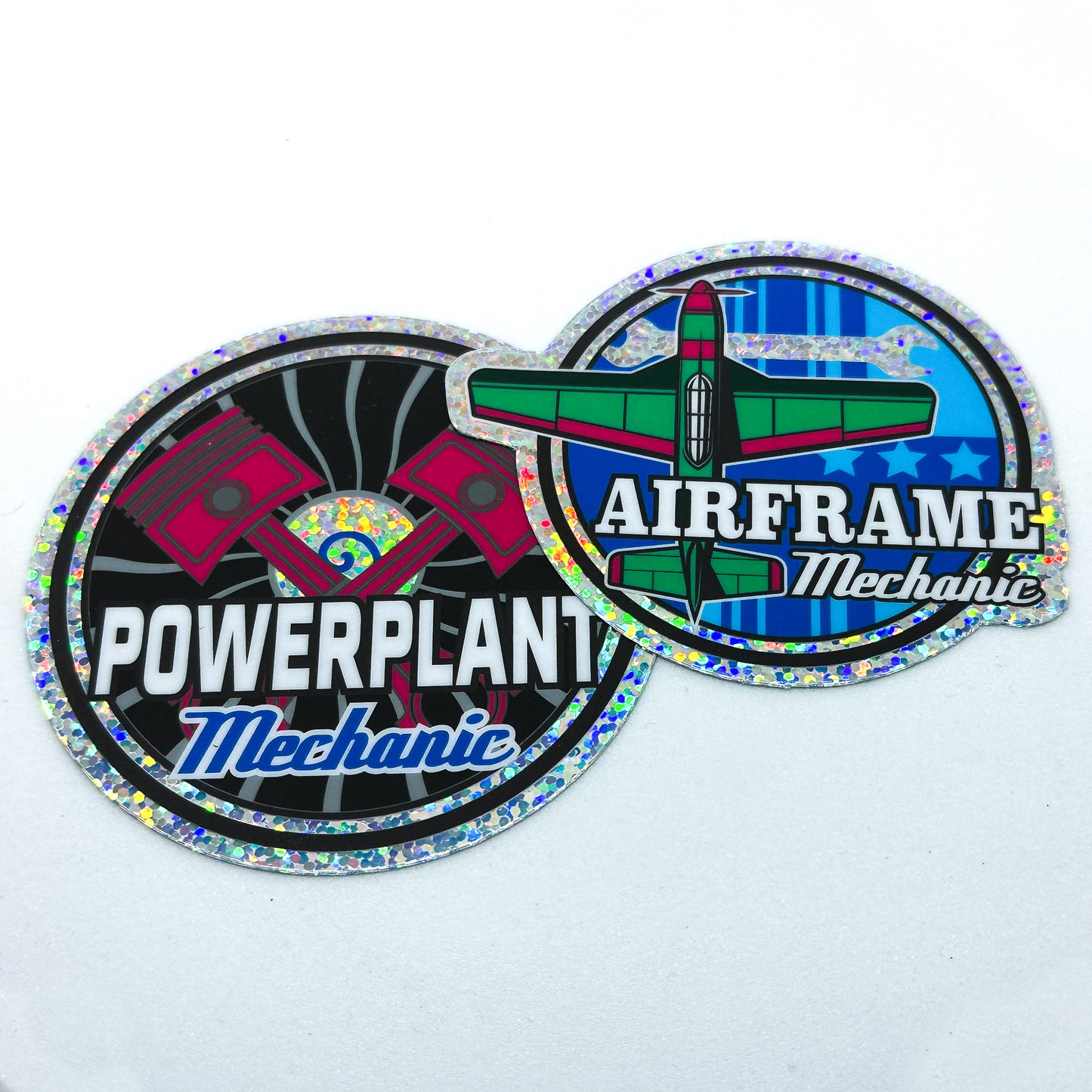 Airframe Mechanic Glitter Sticker