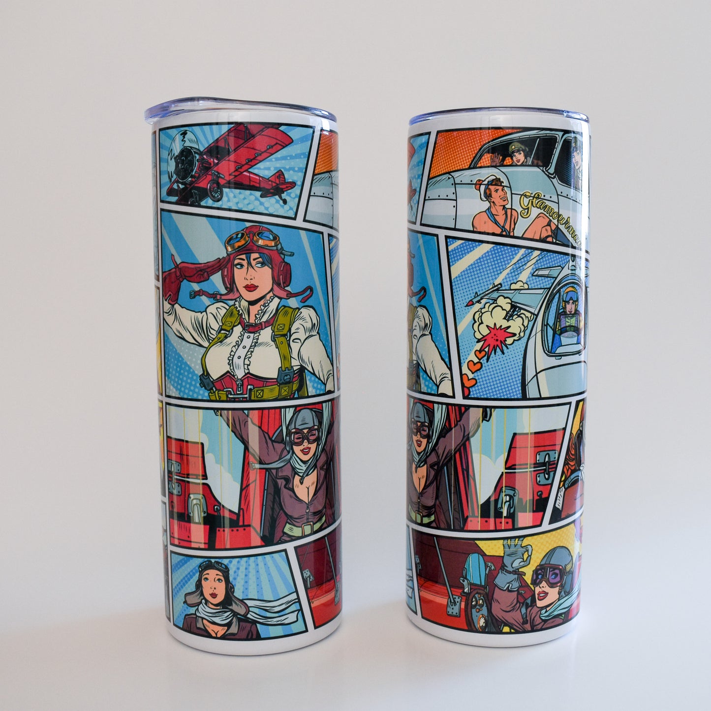 Pop Art Female Pilots Insulated Tumbler