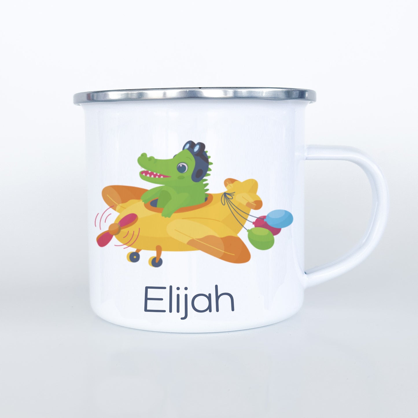 Personalized Child Animal Aviator Enamel Mugs