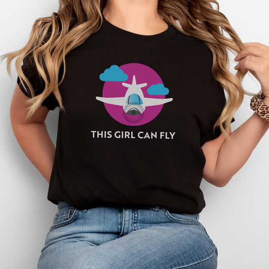 This Girl Can Fly Airplane or Helicopter T-shirt