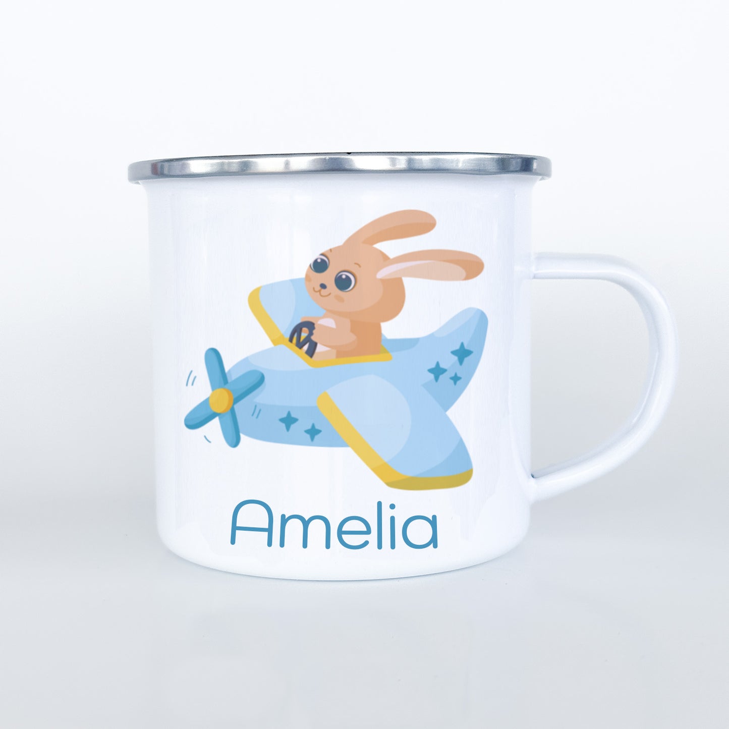 Personalized Child Animal Aviator Enamel Mugs