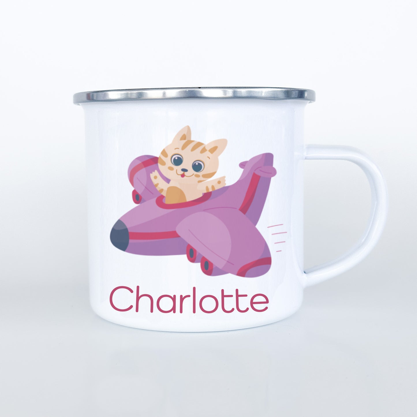 Personalized Child Animal Aviator Enamel Mugs