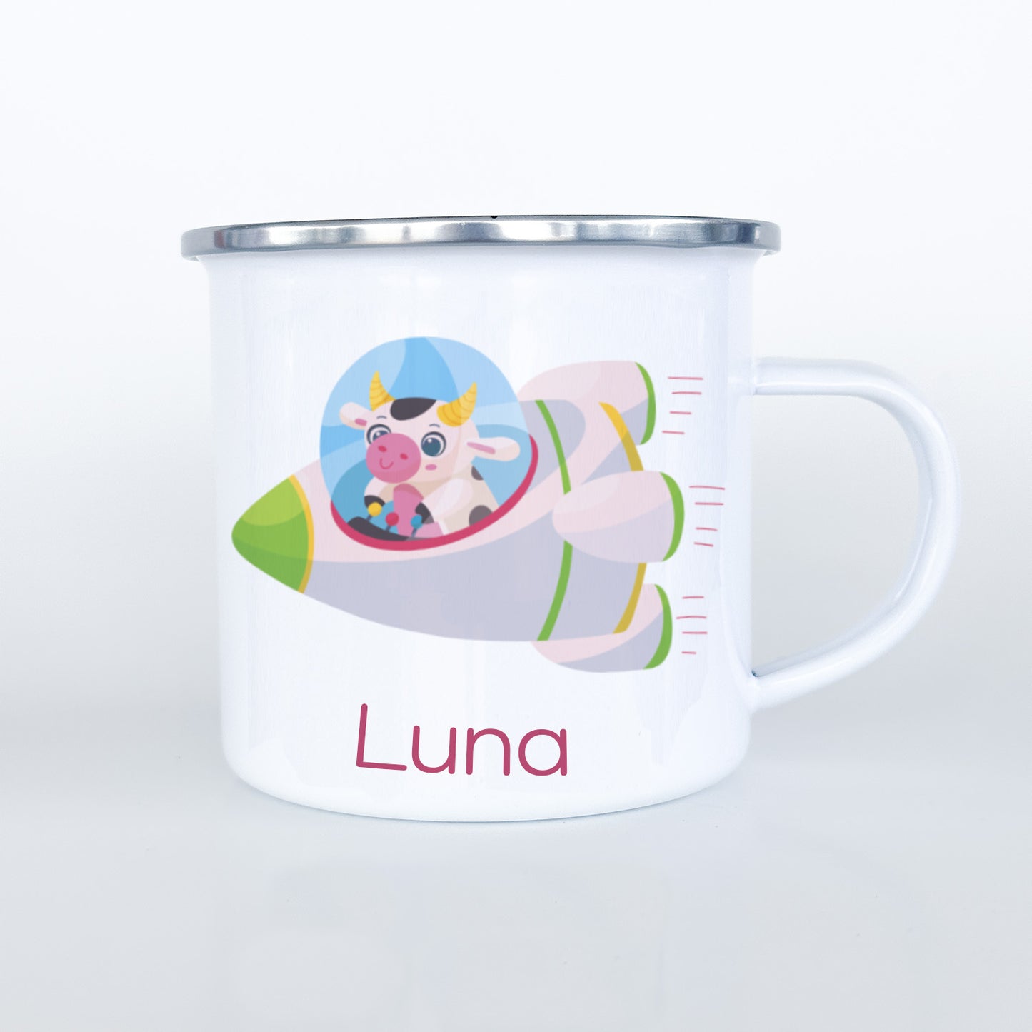 Personalized Child Animal Aviator Enamel Mugs