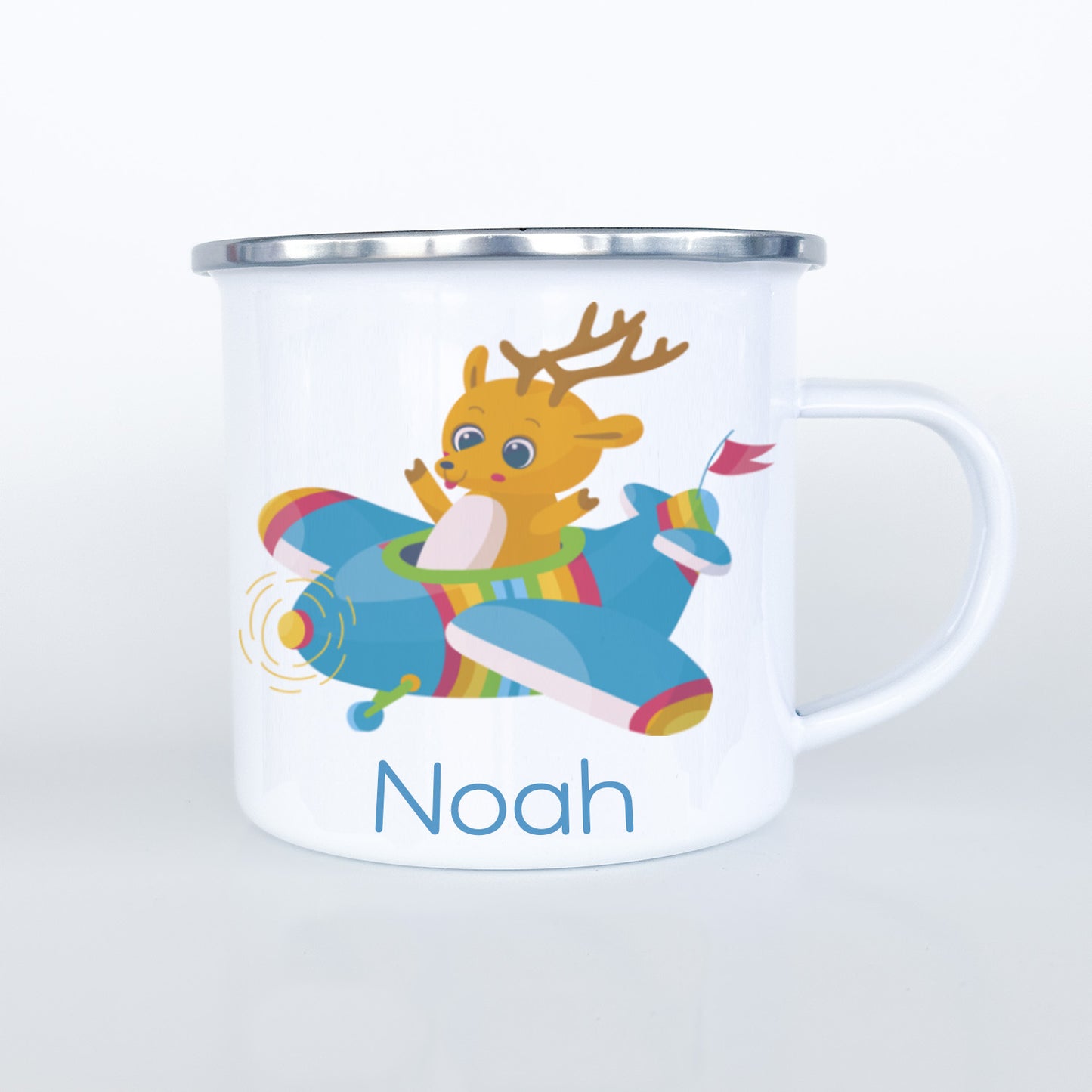 Personalized Child Animal Aviator Enamel Mugs