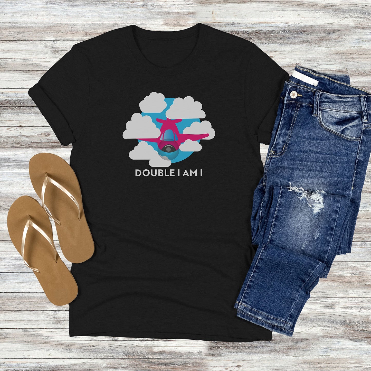 Double I Am I Airplane or Helicopter T-shirt