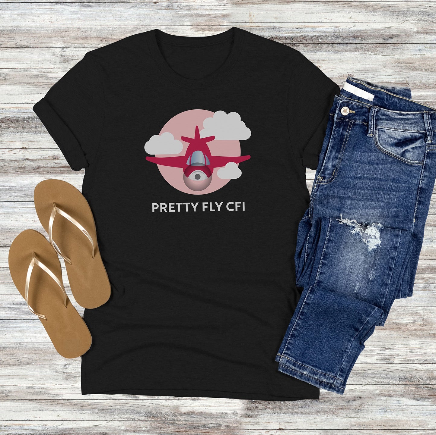 Pretty Fly CFI Airplane or Helicopter T-shirt