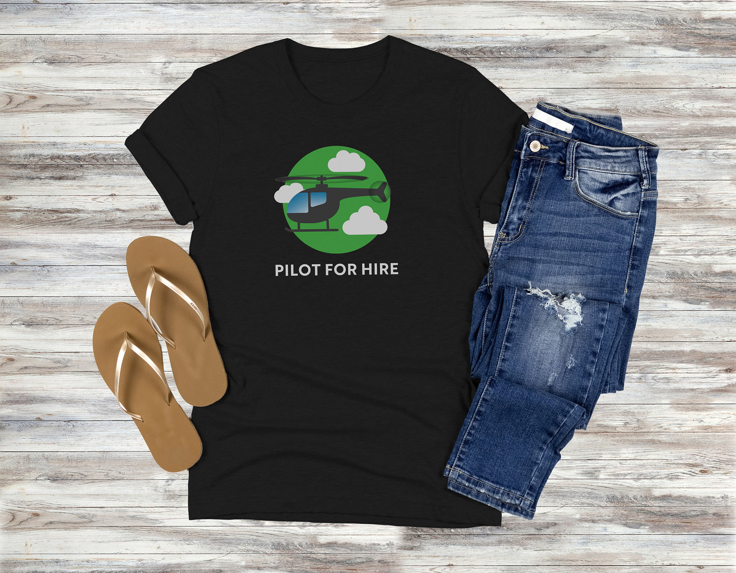 Pilot for Hire Airplane or Helicopter T-shirt