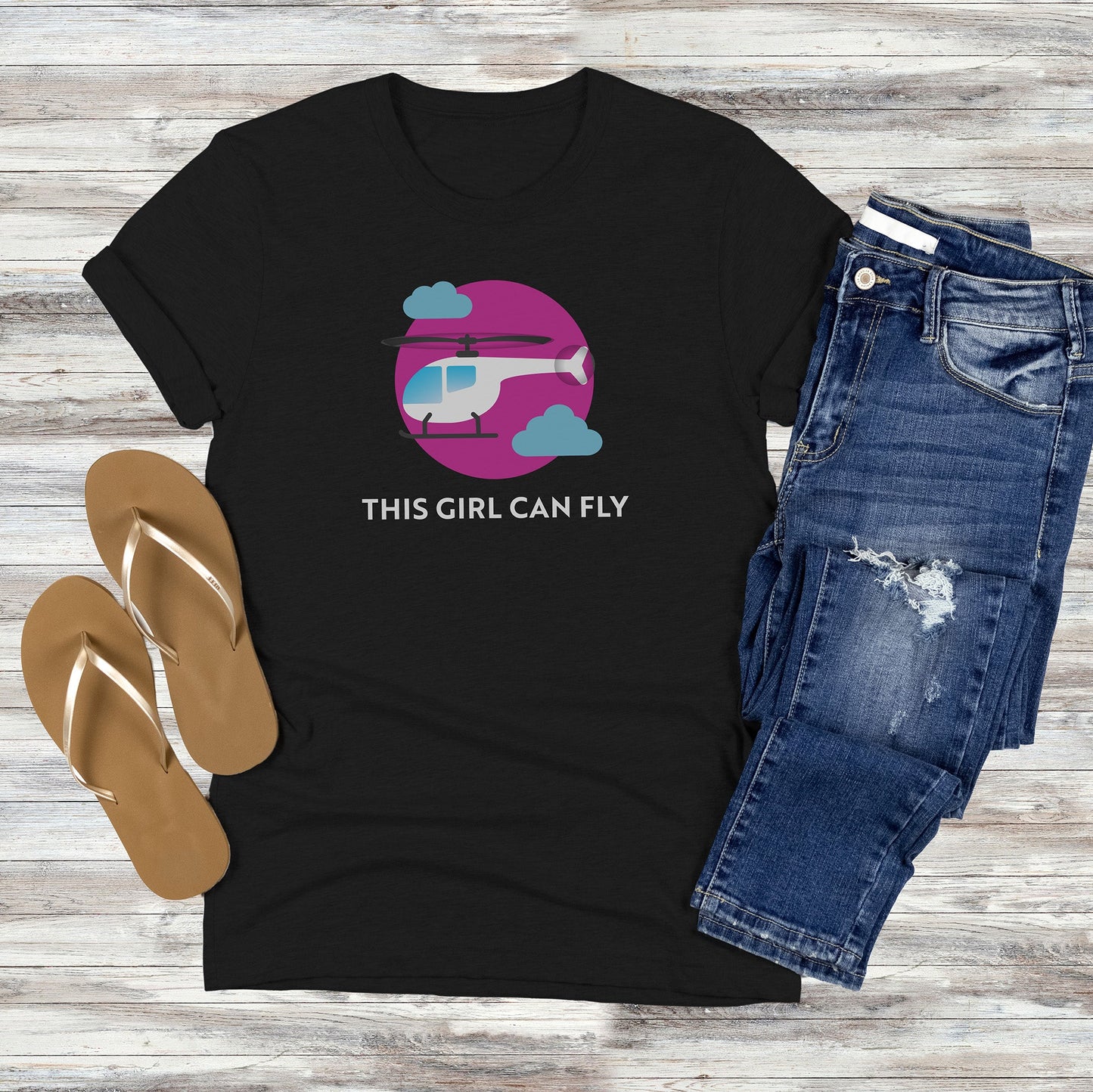 This Girl Can Fly Airplane or Helicopter T-shirt