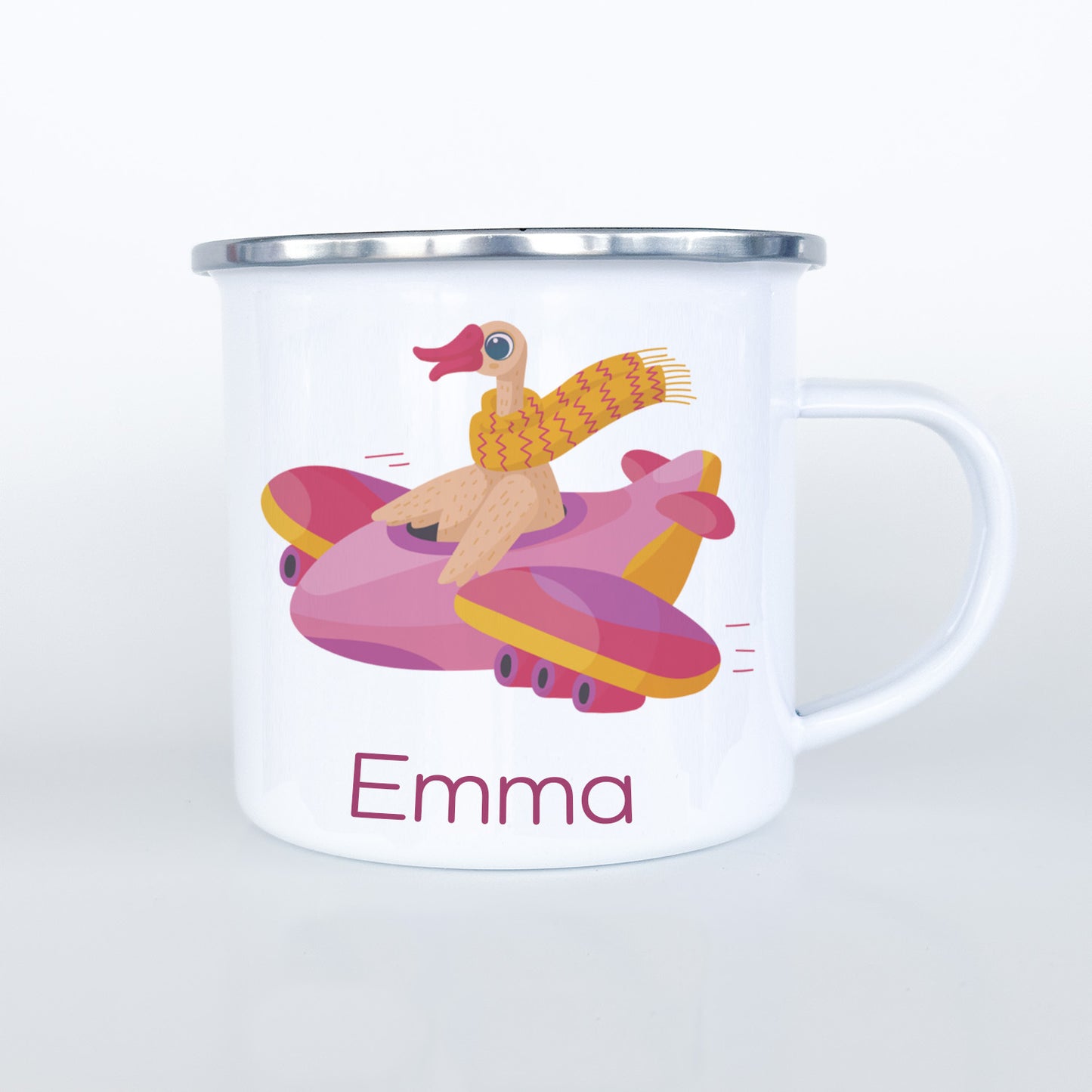 Personalized Child Animal Aviator Enamel Mugs