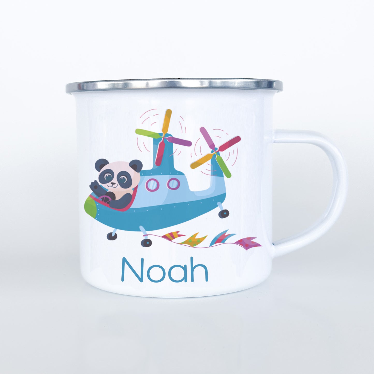 Personalized Child Animal Aviator Enamel Mugs