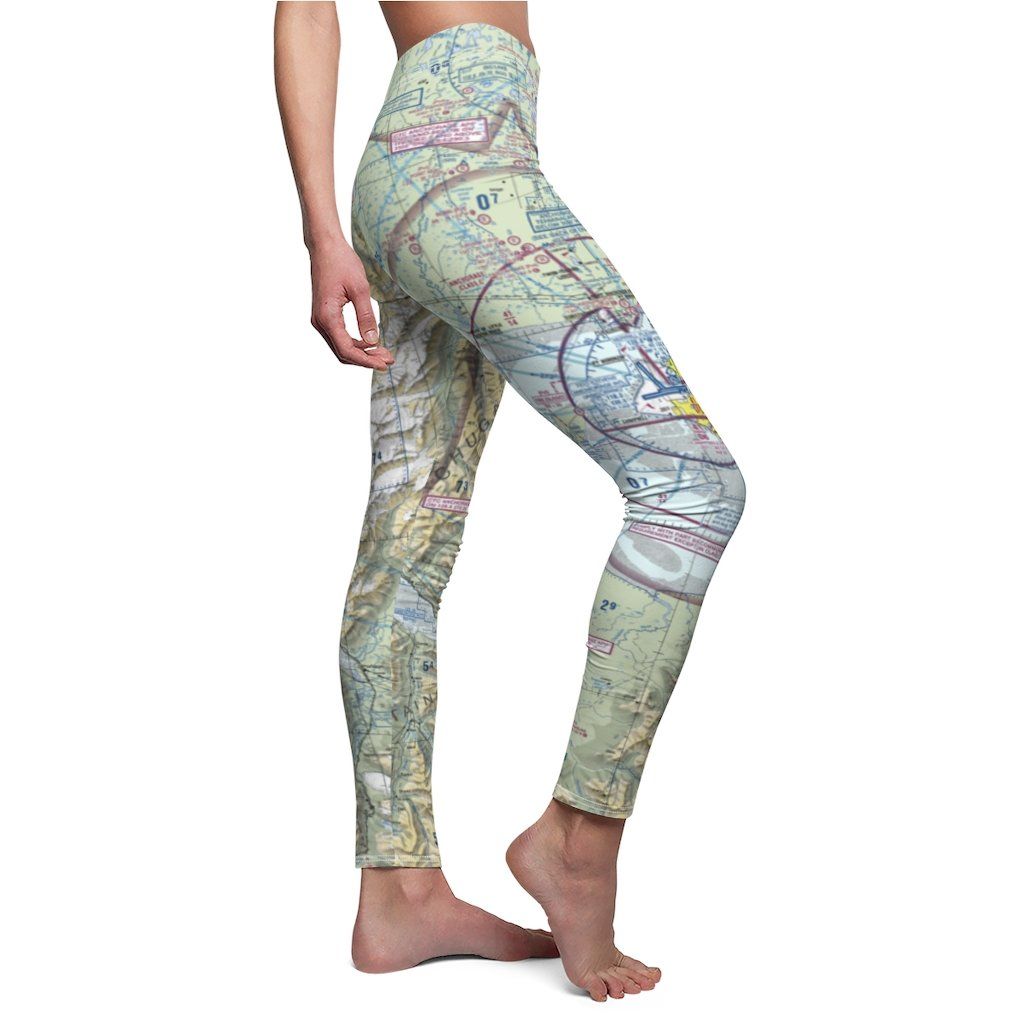 Anchorage ANC Chart | Women's Casual Leggings All Over Prints White M for women in aviation