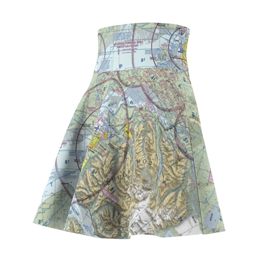Anchorage Terminal Chart | Women's Skirt All Over Prints for women in aviation