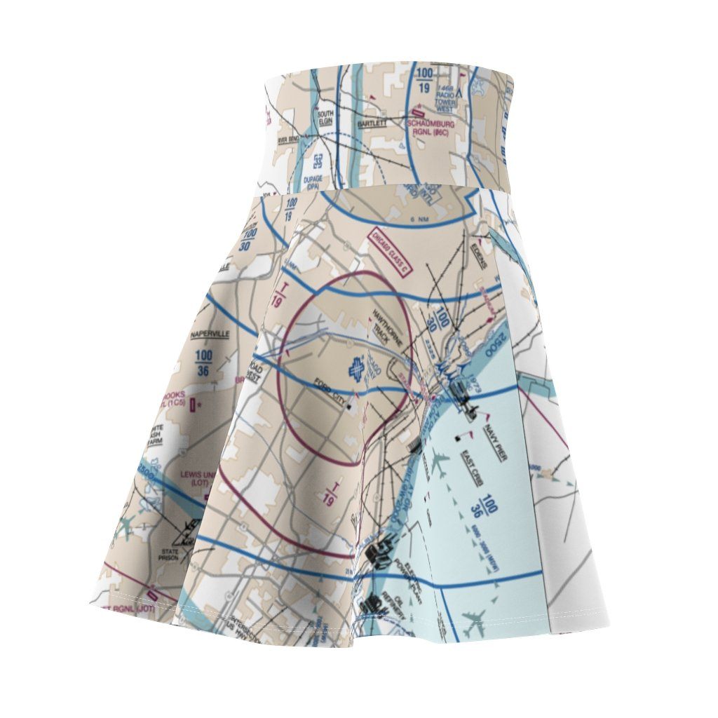 Chicago Flyway Chart | Women's Skirt All Over Prints for women in aviation
