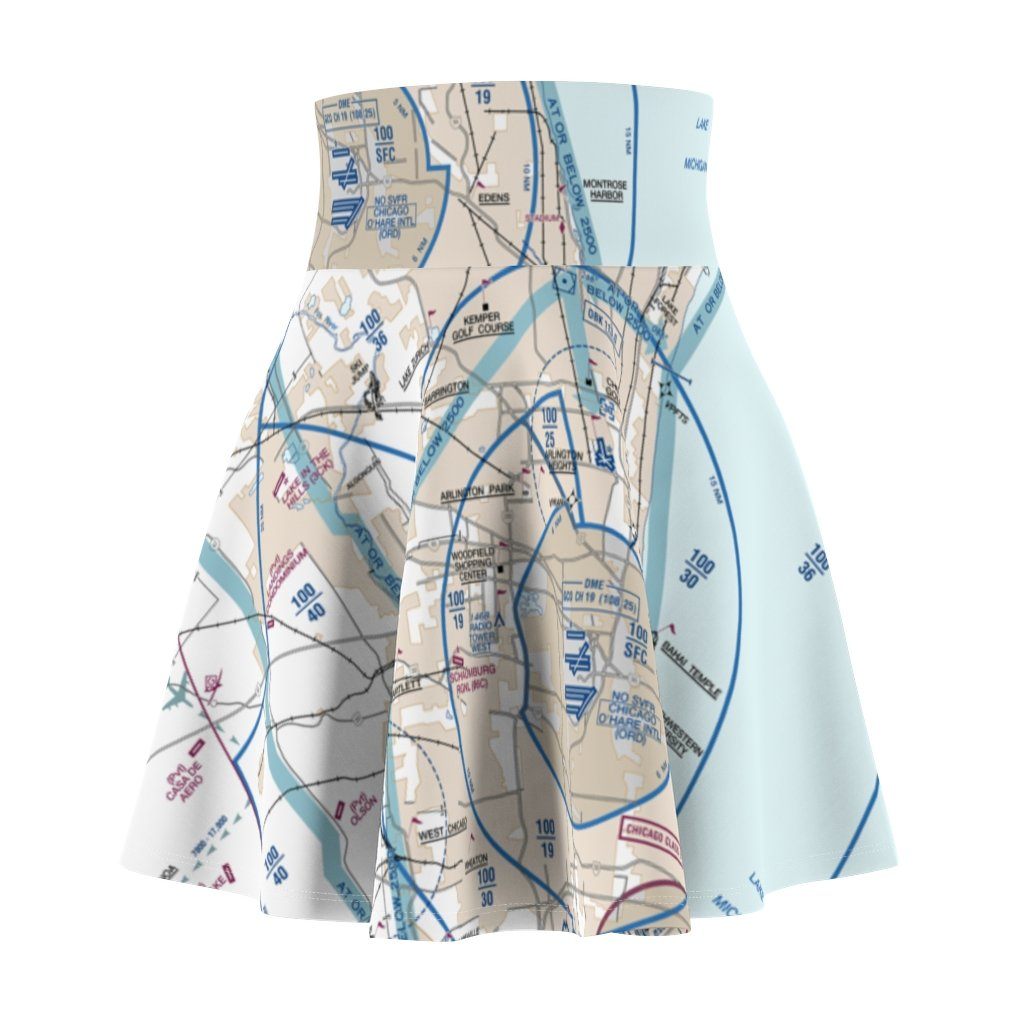 Chicago Flyway Chart | Women's Skirt All Over Prints 2XL for women in aviation
