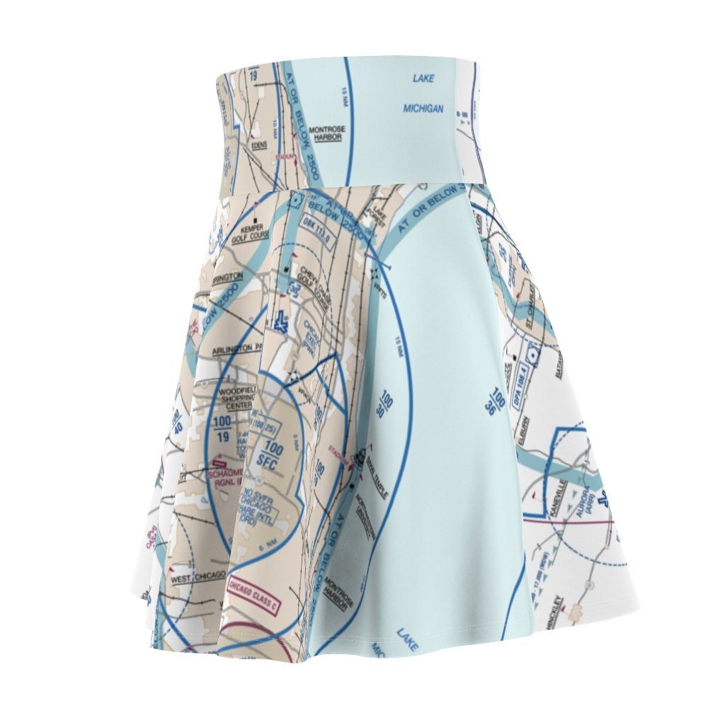 Chicago Flyway Chart | Women's Skirt All Over Prints for women in aviation