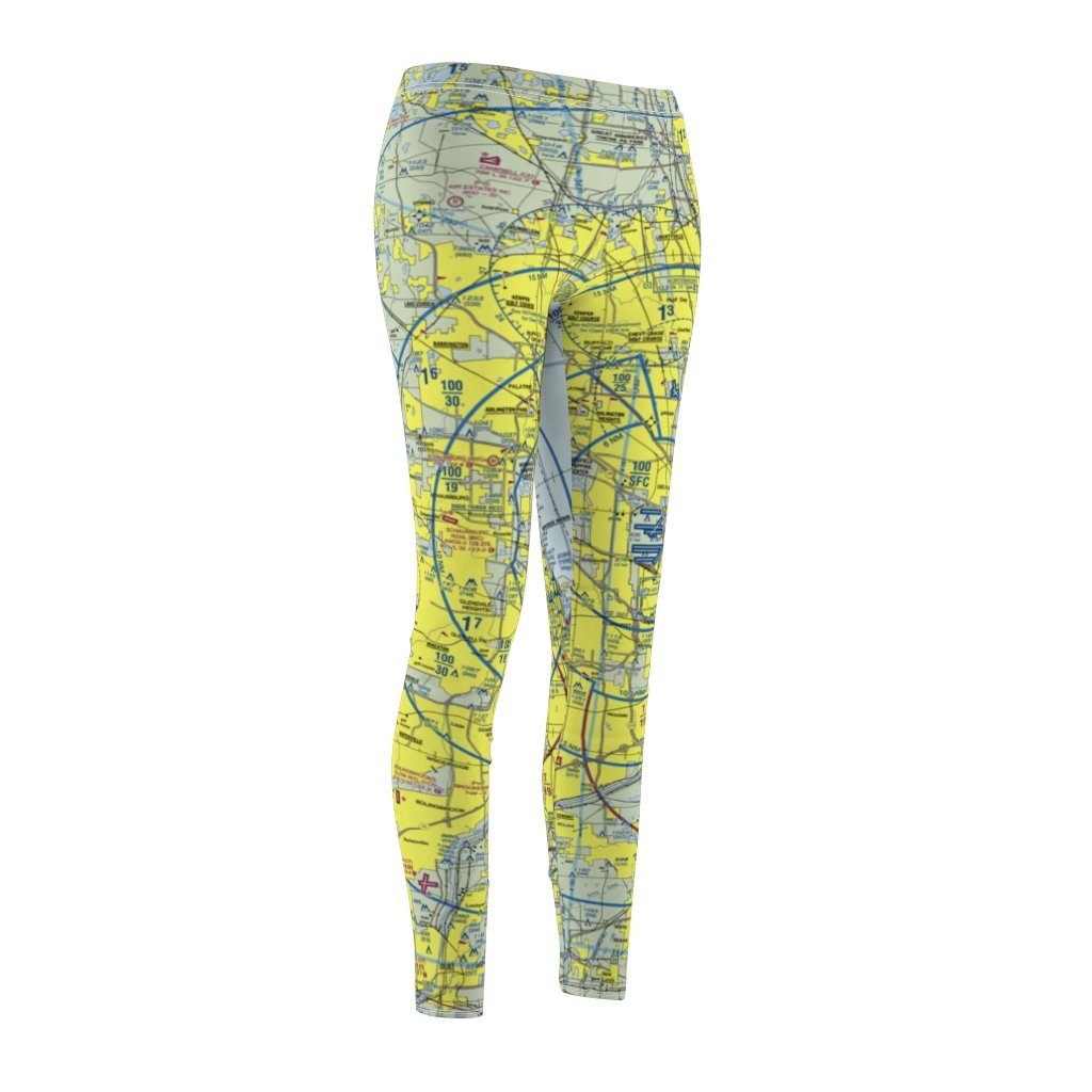 Chicago ORD MDW Chart | Women's Casual Leggings All Over Prints for women in aviation