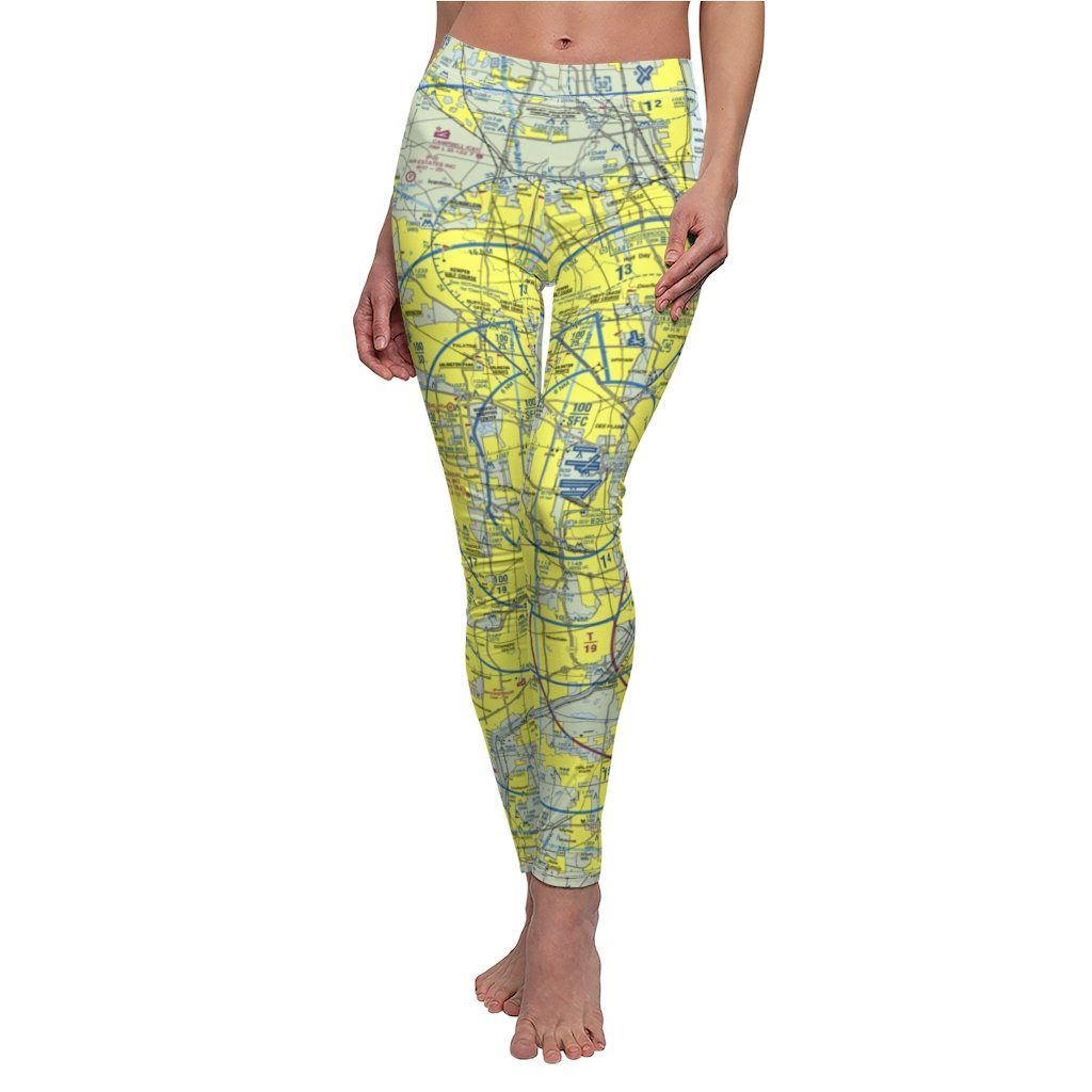 Chicago ORD MDW Chart | Women's Casual Leggings All Over Prints for women in aviation