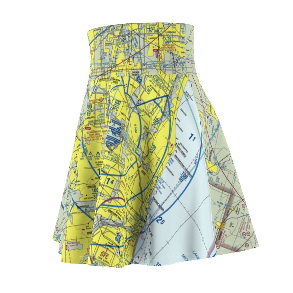 Chicago Terminal Chart | Women's Skirt All Over Prints for women in aviation