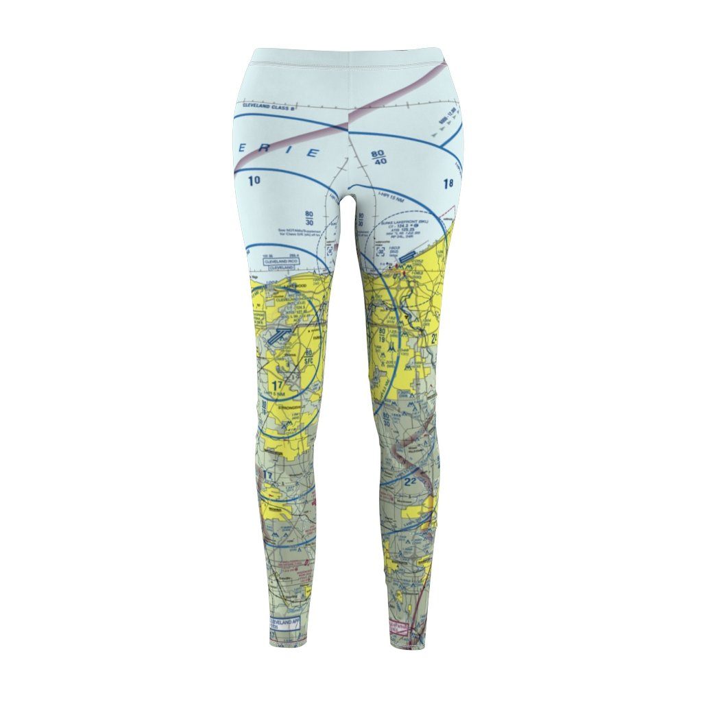 Cleveland CLE Chart | Women's Casual Leggings All Over Prints for women in aviation