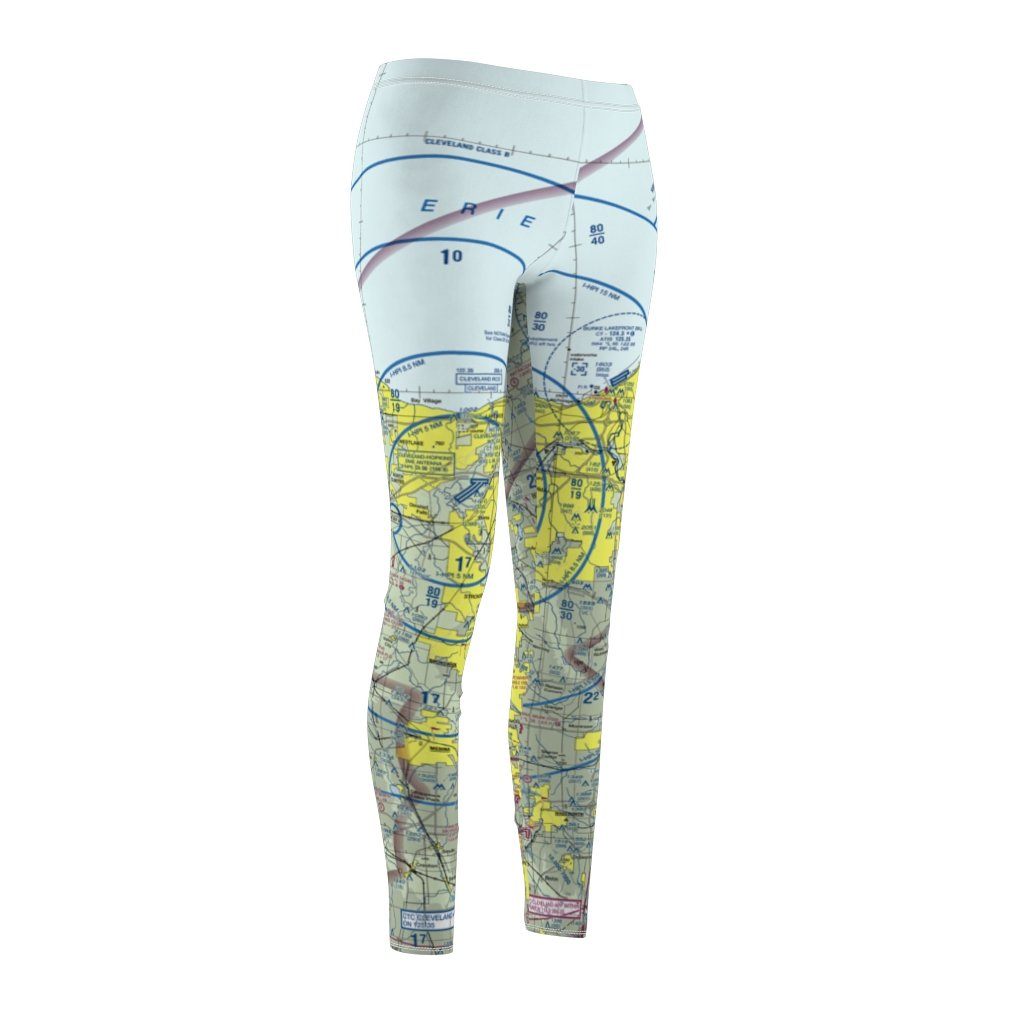 Cleveland CLE Chart | Women's Casual Leggings All Over Prints for women in aviation