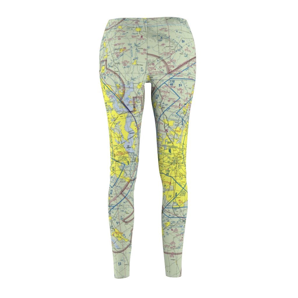 Dallas Fort Worth DFW Chart | Women's Casual Leggings All Over Prints for women in aviation