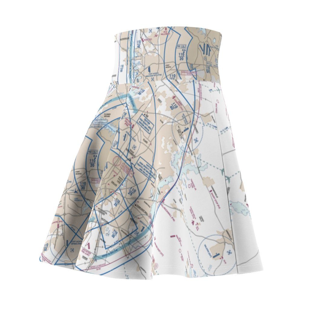 Dallas Fort Worth Flyway Chart | Women's Skirt All Over Prints for women in aviation