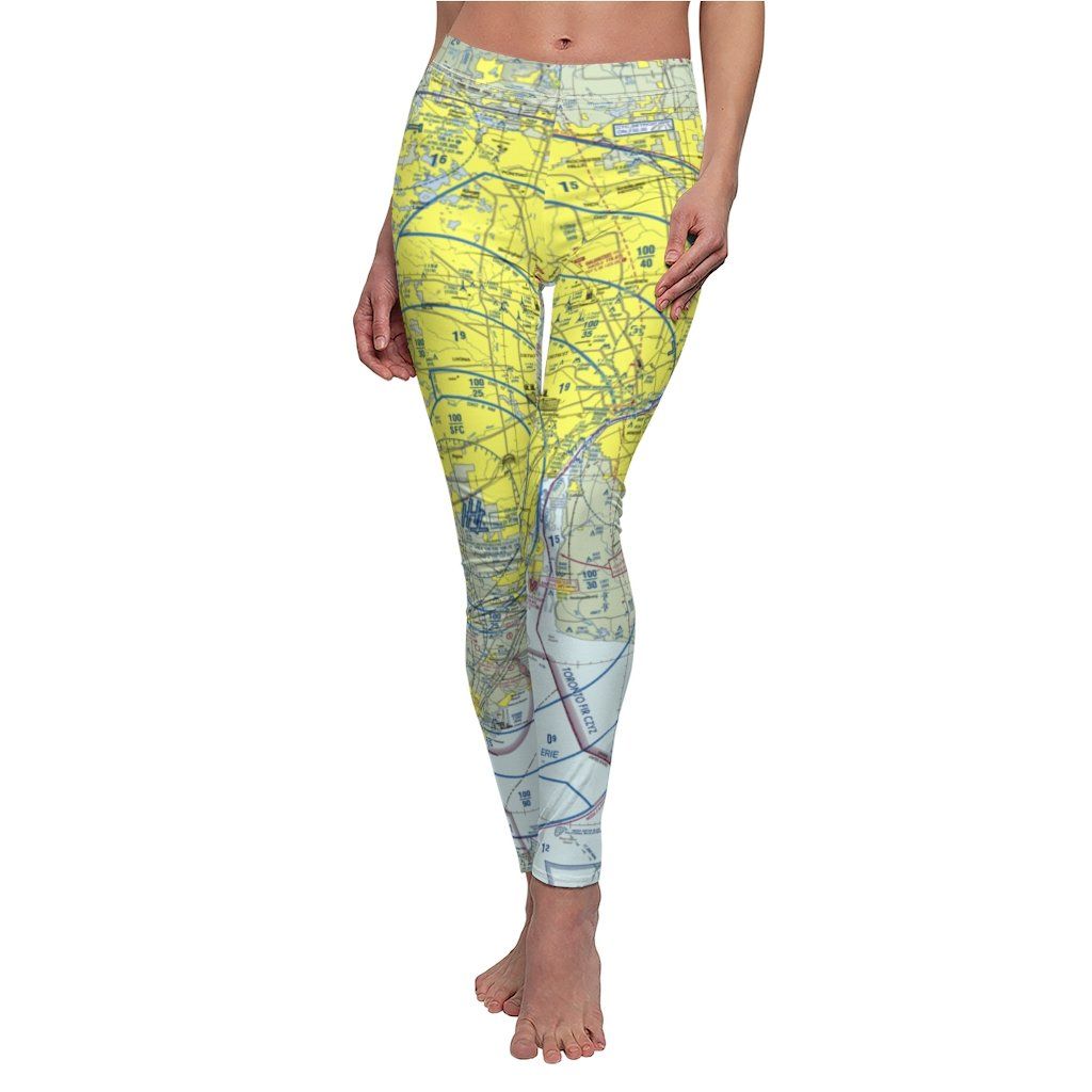 Detroit DTW Chart | Women's Casual Leggings All Over Prints for women in aviation